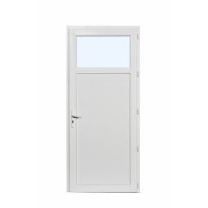 Porte de service PVC standard H 215 x L 080 droite avec oculus