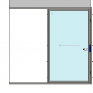 Baie à galandage ALU - 1 vantail 1 rail
